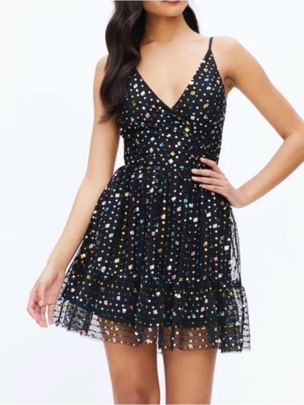 Dress The Population Solange Sequin Crepe Dress 
Size Small